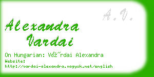 alexandra vardai business card